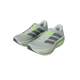 Et par Adidas Adistar Byd 2 løbesko herre i lysegrå (Cryjad/Tegrme/Siggnr) med mørke striber og neongrønne detaljer, designet til maksimal komfort, vist på en hvid baggrund.
