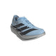 Et par Clesky (lyseblå) Adidas Adizero Adios Pro 5 herresko med sorte striber og en tyk, grå, silvmt-støddæmpet sål, præsenteret på en enkel hvid baggrund – perfekte som maraton- eller konkurrencesko.