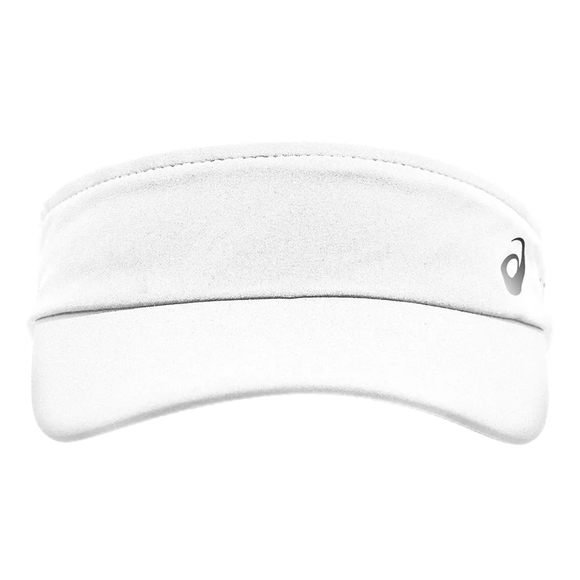 Asics Prfm Visor, Unisex, i Brilliant White har en buet kant og et minimalistisk design med et diskret logo, der giver optimal solbeskyttelse under løbeturen.
