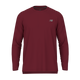 En enkel New Balance Athletics Long Sleeve-trøje til mænd i farven Podium Red med rund halsudskæring og et lille sølvfarvet NB-logo på venstre bryst. Trøjen er fremstillet af åndbart løbetøj og sikrer komfort og åndbarhed under din løbetur. Athletics Long Sleeve-trøjen vises på en hvid baggrund.