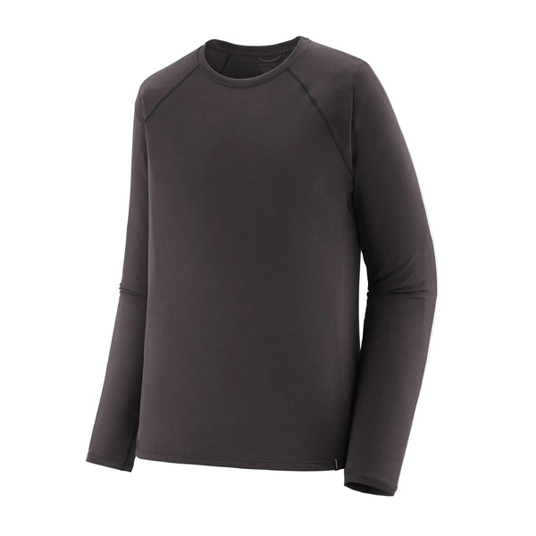 Ink Black Patagonia Cap MW Crew-undertøjsskjorte med lange raglanærmer.