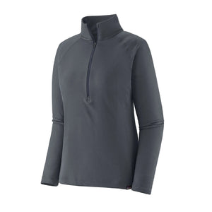 Cap Midweight Zip Neck, Dame, Smolder Blue