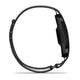 Sidebillede af et sort Garmin Cirqa Smart Band med en tynd rem i netdesign, der er udviklet til aktivitetsmåling.