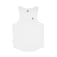 Saysky Clean Combat Pro Singlet, Herre, White er en åndbar, hurtigtørrende træningstøj med rund halsudskæring og et lille sort logo og størrelsesmærke i midten nær kraven, vist fladt på en hvid baggrund.