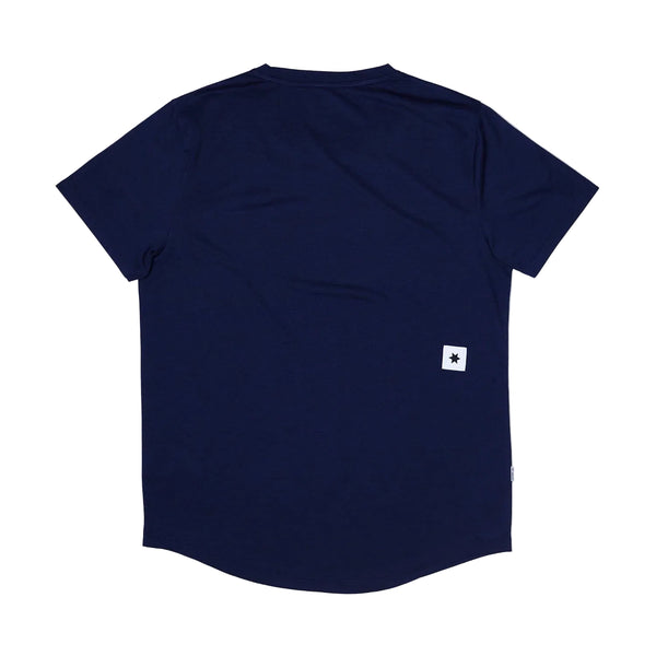 Saysky Clean Combat Pro T-Shirt, Herre, Blue er vist bagfra med et lille hvidt rektangulært mærke med en sort stjerne nederst til højre - en åndbar t-shirt designet til hverdagskomfort.