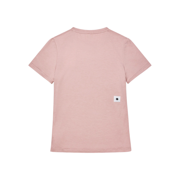 Saysky Clean Pace T-shirt, Dame, Pink er vist bagfra med et lille hvidt mærke og en sort stjerne nær højre kant. Denne hurtigtørrende træningstøj er ideel til aktive dage.