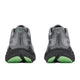 Et par Hoka Clifton 11 herresko i farven Galactic Grey / Stardust set bagfra, med sorte såler med grønne detaljer og teksten »CLIFTON 11« trykt på hælen – designet til maksimal støddæmpning under hver eneste løbetur.