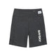 Saysky Zig Zag Combat+ Short Tights 7" til kvinder er sorte sportsshorts med zigzagmønster, fremstillet af genbrugspolyester, med Saysky-navnet i hvidt på venstre ben og et lille mærke nær linningen.