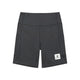 Saysky Zig Zag Combat+ Short Tights 7" til kvinder har et sort zigzagmønster, er fremstillet af genbrugspolyester og har et lille hvidt rektangulært mærke med en stjerne og ordet SAYSKY nederst på venstre ben.
