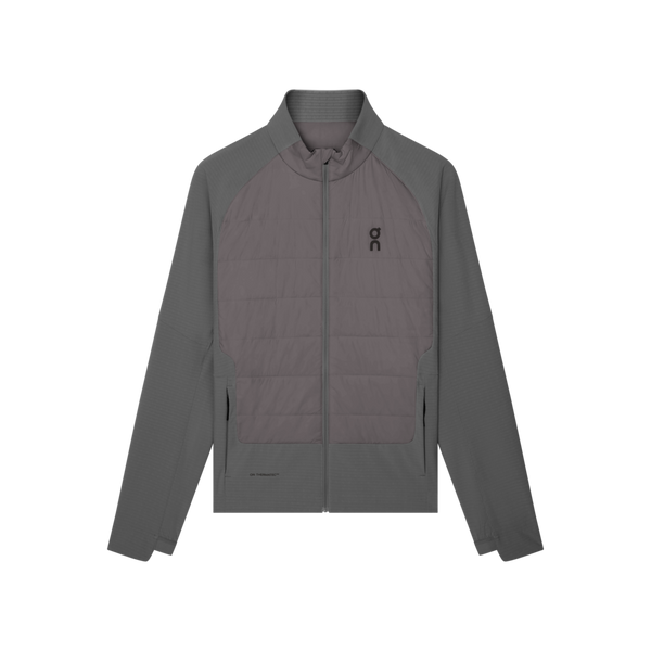 Grey On Weather Hybrid-jakke, herre, Eclipse/Ember med quiltet brystpanel, høj krave og lynlås, udstyret med vind- og vandafvisende ThermaTec-isolering.