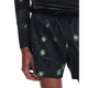 Lumos Performance-shorts, herre, sorte performance-shorts med snøre i taljen og et reflekterende, lysende grønt prikmønster.
