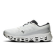 On Cloudmonster 3 Herre i White/White har en åndbar mesh-overdel, CloudTec-dæmpning, perforeret mellemsål med synlige bogstaver, hvidt design med sort sål, snørebånd og accenter til atletisk løb.