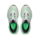 Et par On Cloudrunner 3 Max herresko i farvekombinationen White/Verdite med sorte detaljer, set ovenfra på en hvid baggrund. Indlægssålerne er forsynet med On-logoet og modelnavnet Cloudrunner 3 Max, hvilket understreger deres design, der er udviklet med henblik på maksimal komfort.