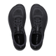 Et par Altra Escalante 5 herreløbesko i farven Black/Black/Black ses her set ovenfra, med en åndbar overdel i mesh, sorte snørebånd og et markant ALTRA-logo på indersålerne og tungen. Placeret side om side på en hvid baggrund er disse løbesko designet til at give en naturlig løbeoplevelse, der sikrer optimal komfort og ydeevne.