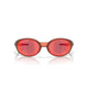 Oakleys Eye Jacket Redux-solbriller i Fire Orange med Prizm Trail Torch-glas er vist mod en almindelig hvid baggrund.