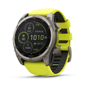 Fenix 8 Sapphire Solar Titanium 51mm, Titanium/Amp Yellow/Graphite silikonerem