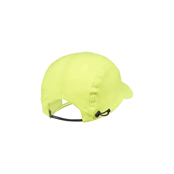 Saysky Flow Cap (Unisex, gul) er vist bagfra på en almindelig hvid baggrund og har en sort, justerbar snørelukning. Fremstillet af åndbare, hurtigtørrende materialer.