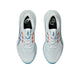 Et par ASICS Gel-Cumulus 28 løbesko herre i Arctic Blue/Aegean Blue set ovenfra med blå detaljer, overdel i mesh og synlige ASICS-logoer på pløsen og i siden.