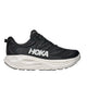 Hoka Gaviota 6 Dame i sort/hvid har et sort atletisk design med hvidt Hoka-mærke på siden og en tyk, hvid polstret sål, her set fra siden mod en hvid baggrund.