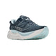 Hoka Gaviota 6-løbeskoen til kvinder i farven Faded Navy/Glimmering Blue vises fra en vinkel på en hvid baggrund med en tyk, hvid og lyseblå sål – perfekt som en komfortabel stabilitetsløbesko til kvinder.