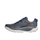 Hoka Gaviota 6 Herre i Midnight Blue/Faded Navy har en struktureret overdel, orange sidelogo, blå snørebånd og en tyk hvid sål. Vist i sideprofil på en almindelig hvid baggrund.