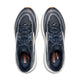 Et billede set ovenfra af Brooks Ghost 18, Herre i farverne Navy Blazer/Red Earth/Blue, med mærkenavnet på siden og indersålen samt en overdel i mønstret mesh – perfekt som pålidelige træningssko til mænd.