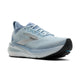 Brooks Glycerin GTS 23 løbesko dame i Nantucket Breeze/Rain/Clear har lyseblå mesh, en sølvfarvet sideaccent, GuideRails-støtte, tyk polstret sål og sort gummiydersål. Skoen er vinklet, så den viser både siden og forsiden.