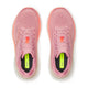 Et par Saucony Guide 19-løbesko til kvinder i farven mauve/laks set ovenfra, med hvide såler, laksefarvede detaljer på tungen og kontrastfarvede indlægssåler med sorte hælpartier for optimal komfort.
