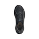 Oversigtsbillede af en sort Adidas Hyperboost Edge herreløbesko i farvekombinationen Chacoa/Ntgrey/Alumin x Hermanos Koumori, med afrundet tå, åndbar overdel i mesh, sorte snørebånd og tre lyseblå diagonale striber ved tungen – hvilket fremhæver det karakteristiske Hyperboost Edge-design. Denne komfortfokuserede løbesko til landevej har en synlig indersål og en let struktureret ydersål, der sikrer øget komfort og ydeevne.