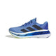 Adidas Adistar Byd løbesko herre i Blufus/Legink/Sslime har sorte striber, hvid og blå sål, gule accenter og "Lightstrike Pro" på siden, vist i sideprofil mod en hvid baggrund.