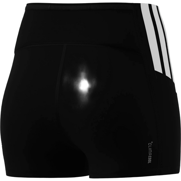 Adidas Adizero Shorts Tights, Dame, i sort har refleks bagpå, tre hvide striber på den ene side og "climacool" i bunden - ideelle svedtransporterende shorts til enhver form for træning.