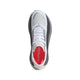 Oversigtsbillede af et par hvide og grå Adidas Hyperboost Edge, Dame, Ftwwht/Auon/Soltur løbesko med en rød indersål mærket HYPERBOX, fremstillet af mesh og syntetiske materialer og designet med en afrundet tå for optimal komfort.