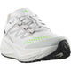 Salomon Aero Glide 3 GRVL løbesko herre i White/FTW Silver/Green Gecko har overdel i mesh, tyk polstret sål, sort ydersål og Salomon-logo på pløs og side, vist i en trekvart frontvinkel.