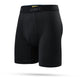 Et par Stance Compression Nylon Underwear til mænd i sort, med et tætsiddende design og en linning med mærke, vist på en hvid baggrund.