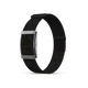 COROS-pulsmåleren, Jakob Ingebrigtsen Edition, har et sort fitnessarmbånd med en rektangulær sensor og en sølvfarvet lås, vist på en ensfarvet hvid baggrund.