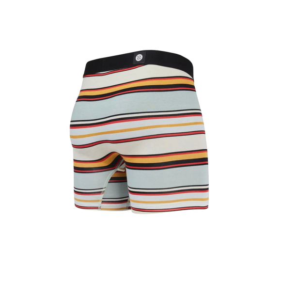 Et par Stance Mike B Wholester boxershorts til mænd i blå, med en støttende pose og en solid linning med mærkets logo.
