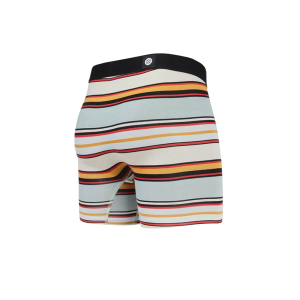Et par Stance Mike B Wholester boxershorts til mænd i blå, med en støttende pose og en solid linning med mærkets logo.