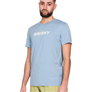 Logo Pace T-Shirt, Herre, Blue Melange