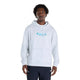 En person iført en New Balance NYC Marathon Athletics Graphic Hoodie i farven Ash Heather – en grå hættetrøje med påskriften RUNYC og tcs new york city marathon trykt på brystet.