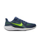 En Nike Pegasus 41 løbesko herre i Sanded Purple/Volt-Seaweed-Cannon med en åndbar mesh-overdel, React-skum-sål og grøn swoosh vises i sideprofil på en almindelig hvid baggrund.