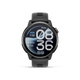 Sort COROS Pace 4 Pro GPS-løbeur med en cirkulær AMOLED-berøringsskærm, der viser klokkeslæt, dato, batteriniveau, skridttæller og puls.