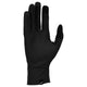 Nike Pacer Lightweight Run Glove til mænd i sort/sølv er vist med håndfladen vendt væk, fingrene strakt ud og et lille hvidt Nike-logo nær håndleddet i nederste højre side.