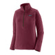 Patagonia R1 Air Zip Neck langærmet pullover til kvinder i farven Berry Fig med kvartlængde lynlås og et struktureret zigzagmønster.