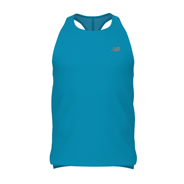 Blå New Balance Race Day Ultra Light Singlet – en sports-tanktop med racerback-design.