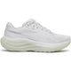 Saucony Ride 19, Dame, Fog/Cast har en overdel i mesh, snørelukning, struktureret sål og diskret branding på siden - ideel som neutral allroundsko til de daglige løbeture. Vist i en sideprofil på en almindelig hvid baggrund.