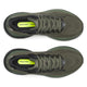 Et par Saucony Ride 19 herresko i farven Fatigue/Black set ovenfra, med overdel i mesh, sorte snørebånd og gule indlægssåler med teksten »NEUTRAL« og »ACONCAGUA« – en stilfuld allround-sko til de daglige løbeture.