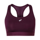 Asics Road Compression Bra til kvinder i farven Dark Aubergine har en racerryg, et rygpanel i mesh, et bredt elastisk underbånd, der giver god støtte, samt et hvidt Asics-logo foran – perfekt til løb.