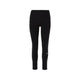 Et par Asics Road Seamless Tight, Dame, Performance Black løbetights med høj talje og et lille hvidt Asics-logo nederst på venstre ben, vist på en hvid baggrund.