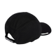 En Adidas Running Mesh 4 Panel-kasket i sort og refsil, unisex, vist set bagfra med en buet skygge og en justerbar rem med en reflekterende stribe. Kasketten er fremstillet af det åndbare Climacool-mesh-materiale.