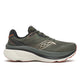 Saucony Hurricane 26, Herre i farven Fatigue/Black, tilbyder førsteklasses støtte og stabilitet til mænd, her set fra siden.
